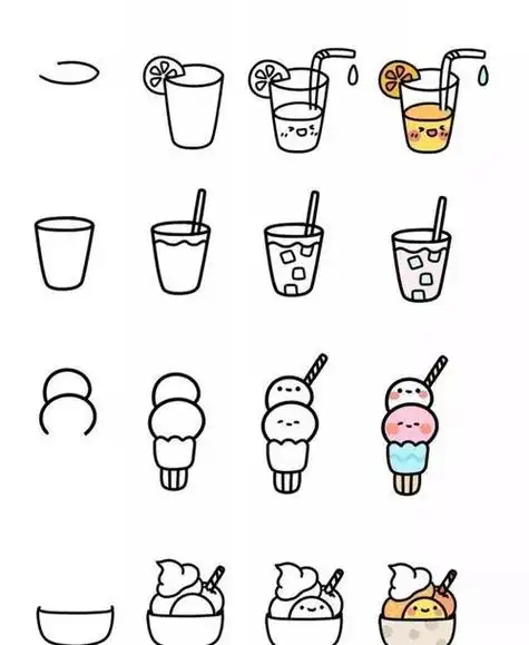 美食简笔画儿童食物