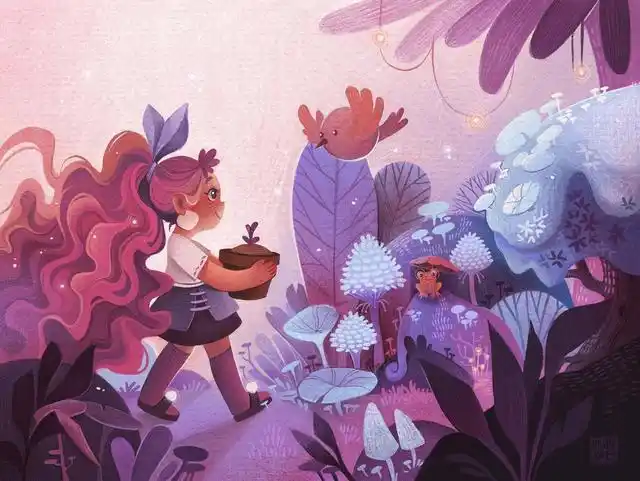 可爱灵动的童话风人物角色,画面恰到好处的质感看起来很舒适