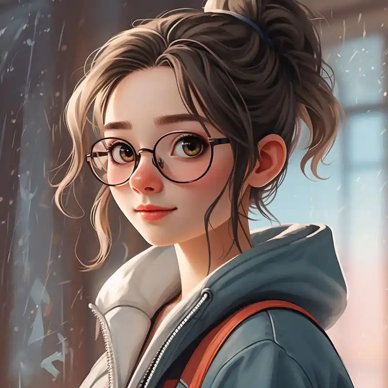 亲们,今天给大家带来一组超可爱的戴眼镜的卡通女孩头像,无论是做