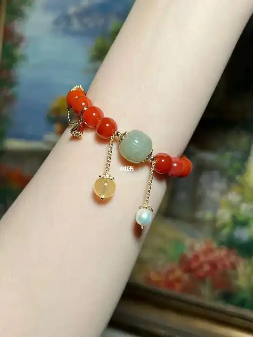 本命年红玛瑙项链幸运红75