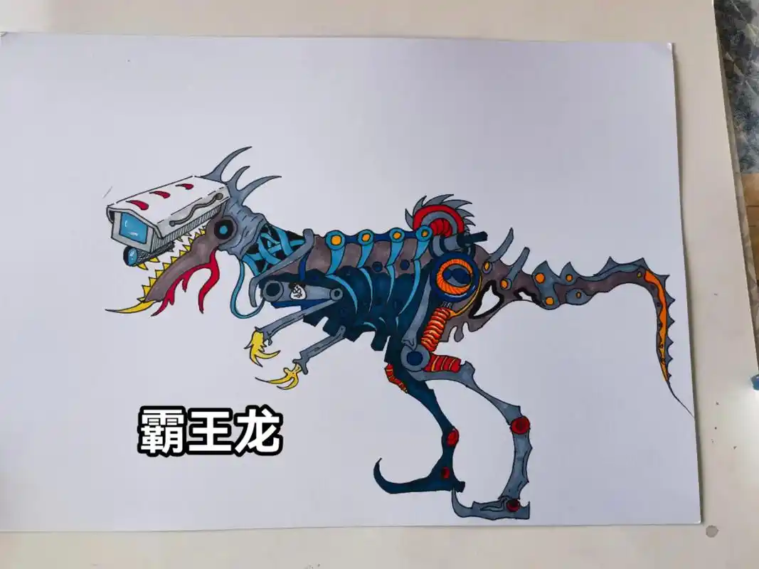 霸王龙机甲他来啦!最新阵营他来啦!#画画 #绘画教程#简笔画 - 抖音