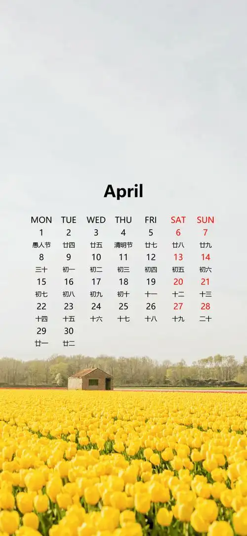 4月日历壁纸