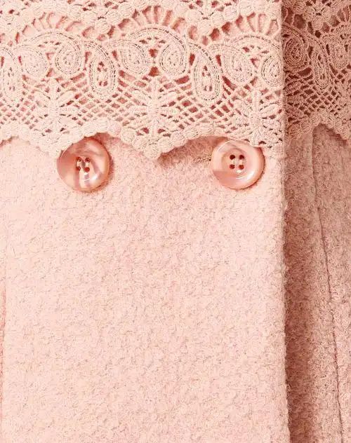 似水年华similar years of water淡粉色长款淑女毛呢大衣356103d1g3_