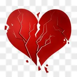 心碎滴血元素pngpsd破碎的心png卡通手绘破碎的心免抠元素pngpsd手绘