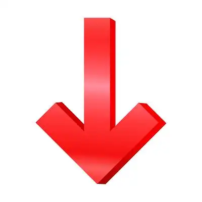 红色像下箭头微立体向下箭头元素箭头png素材卡通创意复合型箭头