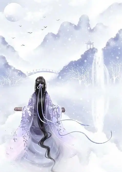 这一程水一重山,亘古永存寄鸿雁!唯美古风山水意境插画欣赏