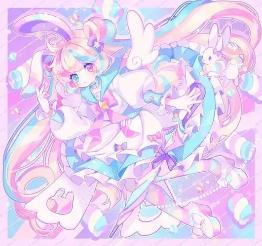 插画分享马卡龙色少女壁纸
