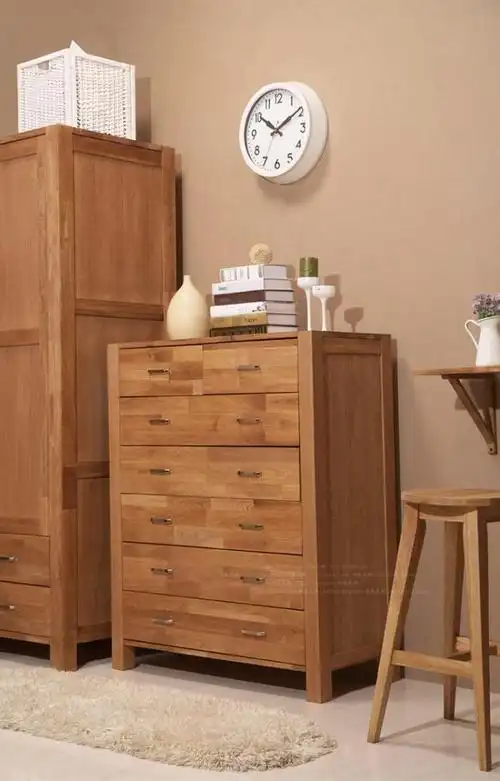 家具精品馆现货宜家乡村田园环保实木橡木擦油5 2斗柜 7斗柜