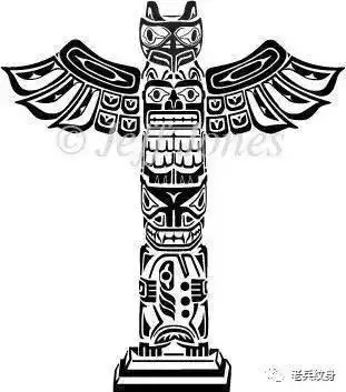 图腾柱纹身简笔画