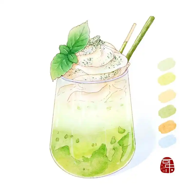 牛油果奶昔绘画过程步骤图.99996991设备:ipad pr - 抖音