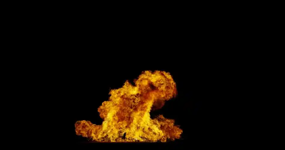 4k爆炸特效火焰火光四射战争战场炸弹爆炸