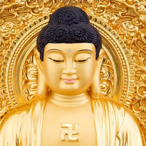 佛像台湾纯铜贴金释迦牟尼家用供奉如来如来佛佛祖摆件