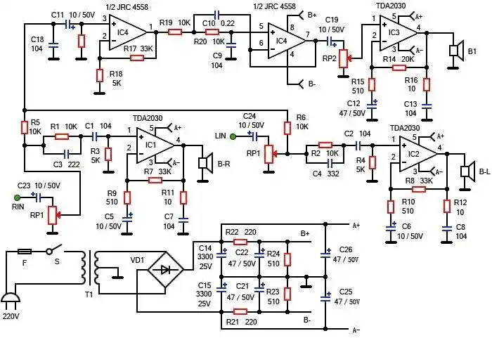 tda2030功放电路图