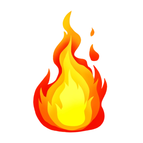 元素卡通可爱圣诞节原创海报卡通火苗浓浓大火篝手绘黄色的火焰插画