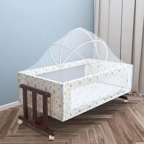 婴儿摇摇车婴儿小摇篮加粗实木婴儿床小摇床便携式宝宝摇篮床小童床可