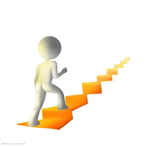 上阶梯的火柴人插画