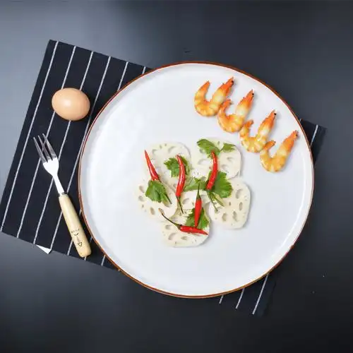 日式陶瓷早餐盘碟子创意菜盘牛排盘子平盘西餐盘家用餐具大圆盘