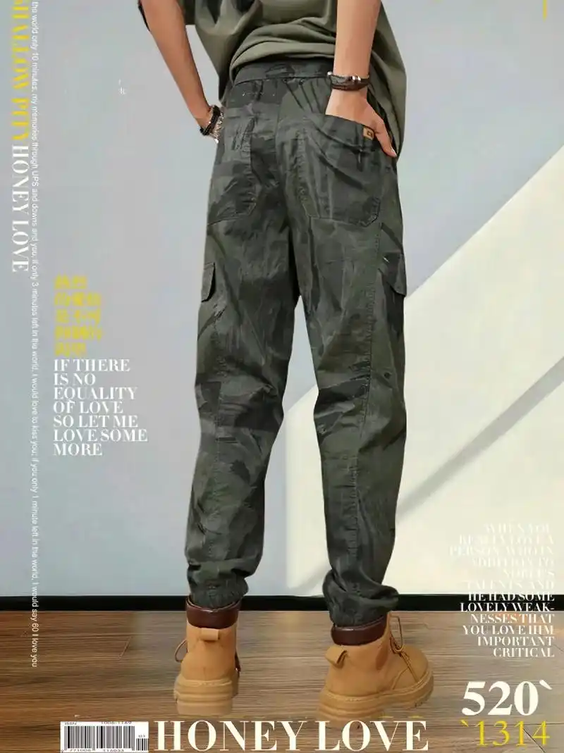 男士迷彩束脚休闲裤