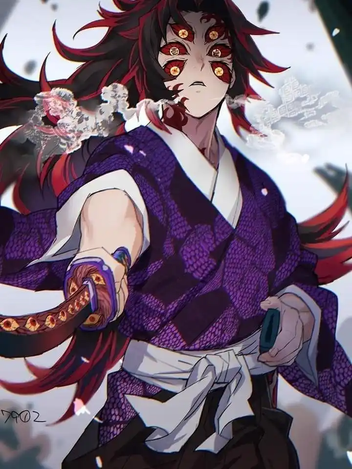 鬼灭之刃之上弦一黑死牟高清手机壁纸