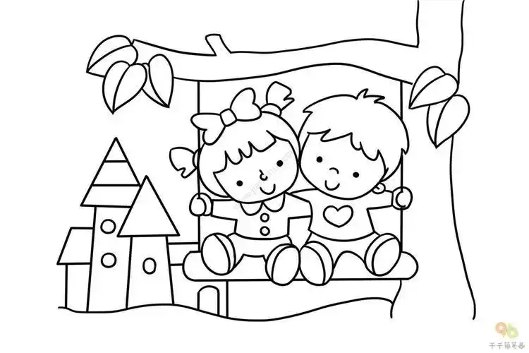 在一起幼儿简笔画 简笔画图片大全-普车都