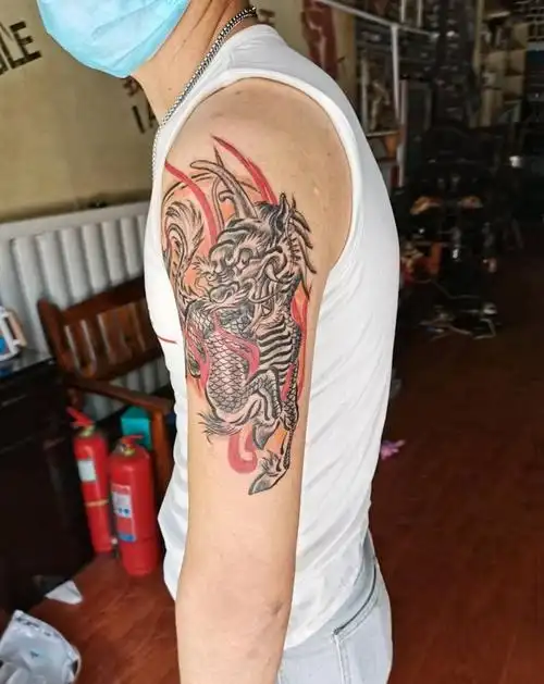 麒麟纹身图片_手臂纹身图案(4)_山东省潍坊市纹身店-忠义堂刺青,山东