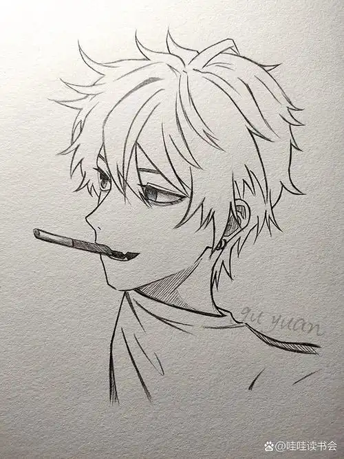 教你画帅哥呀‖过程图
