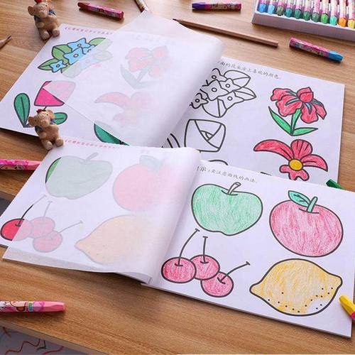幼儿童蒙纸学画画本3-5-6-9岁小孩涂色本宝宝临摹绘画本涂鸦画册