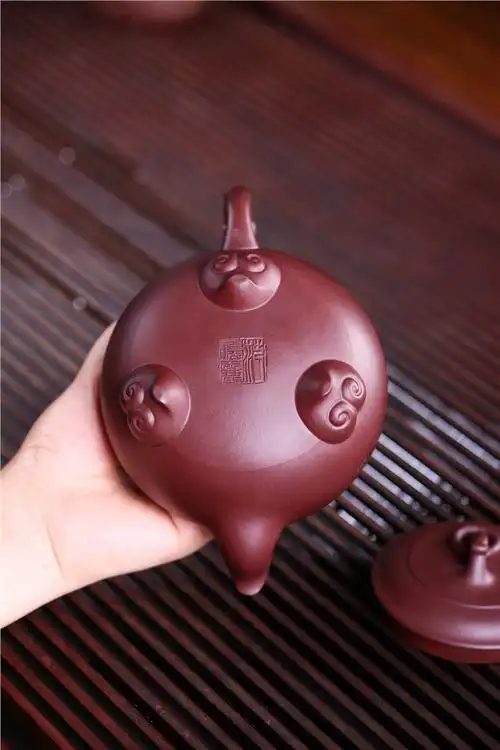 范晓丽紫砂壶作品 惠风和畅壶 紫泥 480cc 国家级高级工艺美术师 惠风