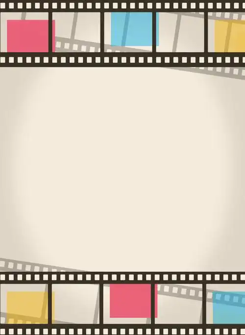 电影胶片边框黄色复古海报背景素材