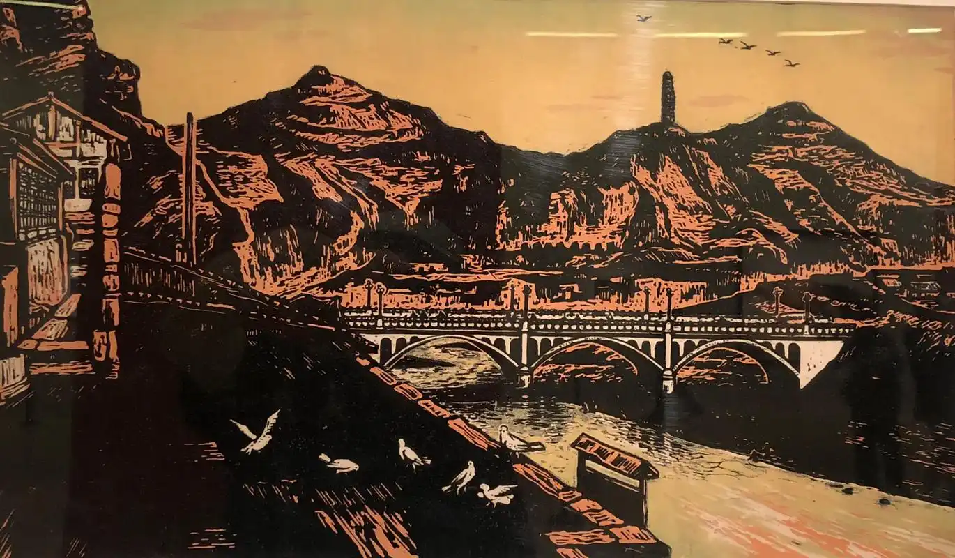 带你走进画里 在中国美术馆看展,拍到的不同时期的延安宝塔山 - 抖音