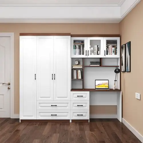 电脑桌书柜组合儿童儿童书书桌连体连体衣衣柜书架电脑桌