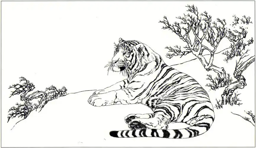 工笔白描动物形态的皮雕皮塑手绘素材有需要的可以自取#手绘   #绘画