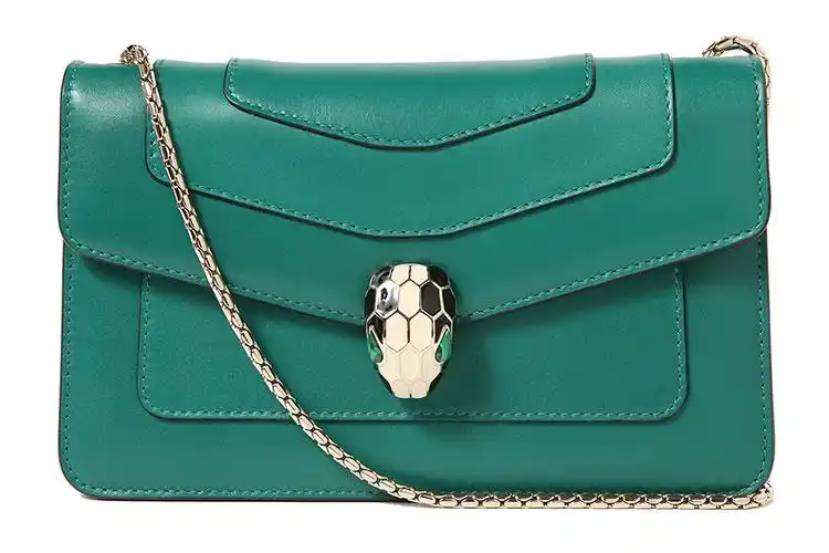 bvlgari(宝格丽) 绿色皮质蛇头包