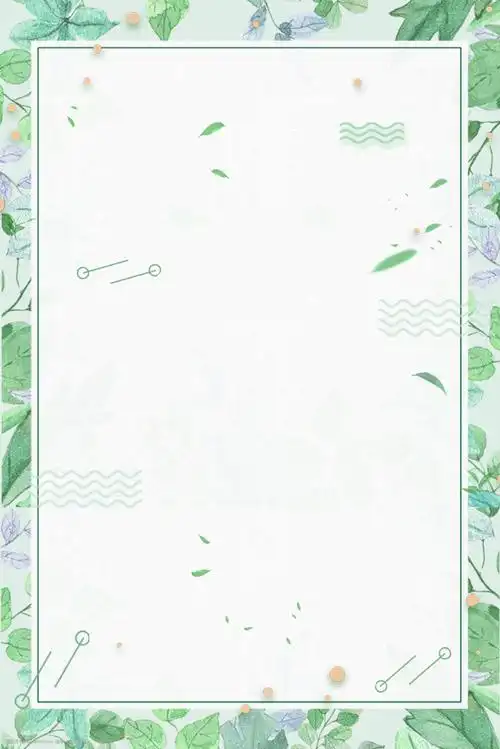 春季上新 树叶 树枝 线条 边框 绿色 清新 psd分层 海报背景