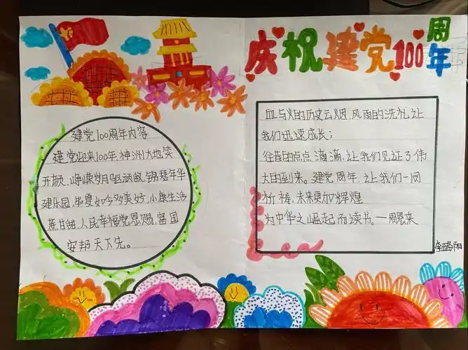 爱为主题的手抄报党的光辉照我心建党百年手抄报党