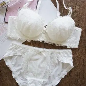 白色少女内衣套装图片