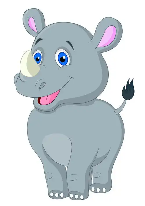 可爱的小宝贝犀牛卡通