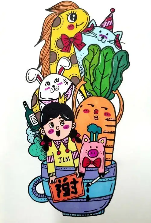 马克笔卡通画,via: 爱画画的芥了末#水粉画##色彩##这才是真正的仙女