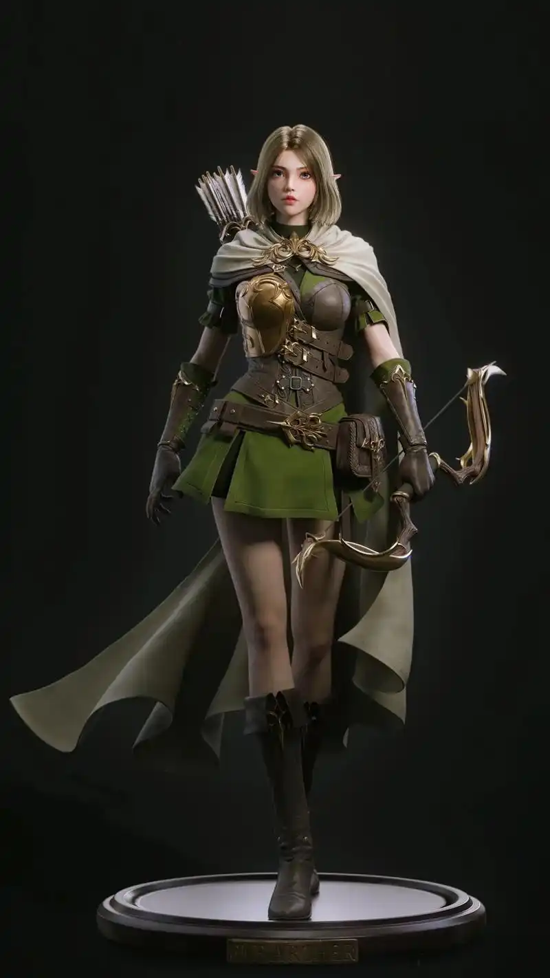 学员建模作业分享,精灵弓箭手~#3d建模 #壁纸 #动漫 # - 抖音