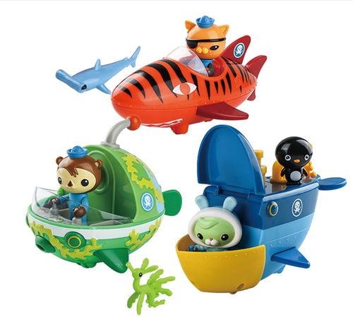 费雪海底小纵队会说话舰艇套装虎鲨孔雀男孩过家家玩具