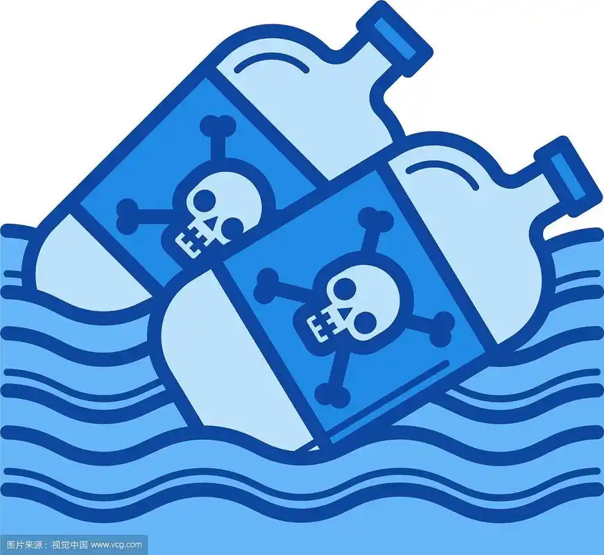 海洋污染线图标