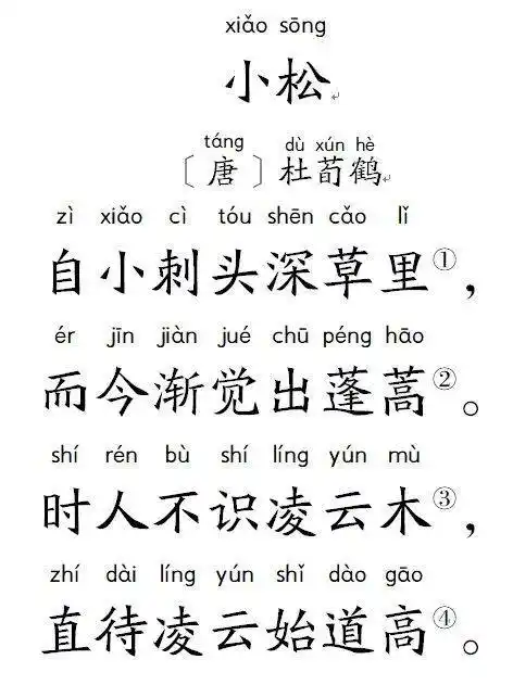 小学生扩展古诗80首小松