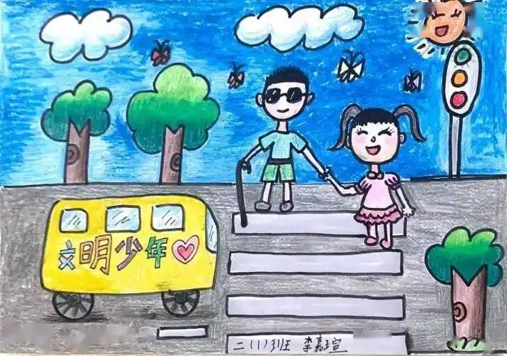 文明之花绽放画笔之下凯茵学校文明少年主题绘画优秀作品展