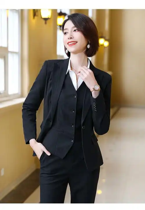 狮洛丹轻奢品牌职业套装女士西装外套女秋冬季2020新款面试正装女套装