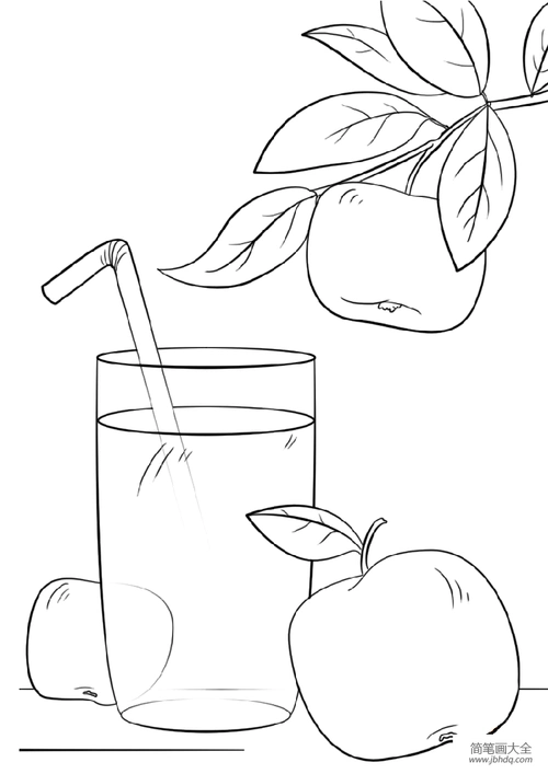 苹果汁怎么画简笔画 苹果汁简笔画果汁苹果汁纸盒装画法简笔画苹果