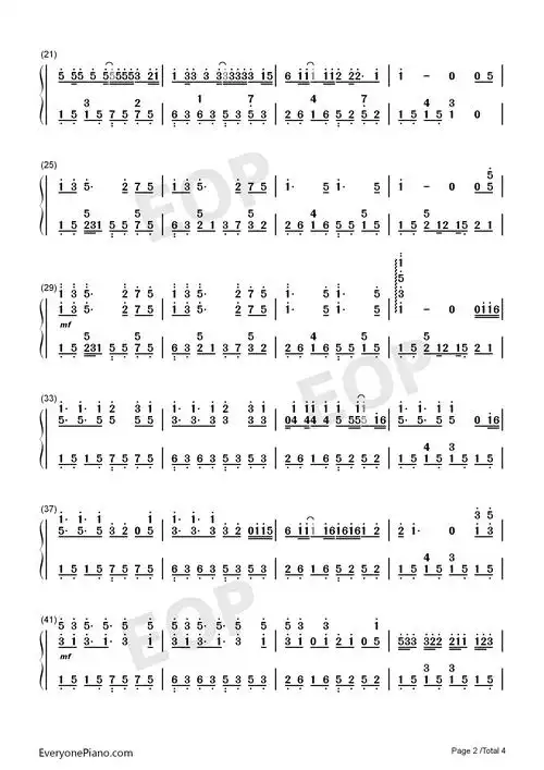 稻香钢琴演奏版-周杰伦-魔杰座双手简谱预览2