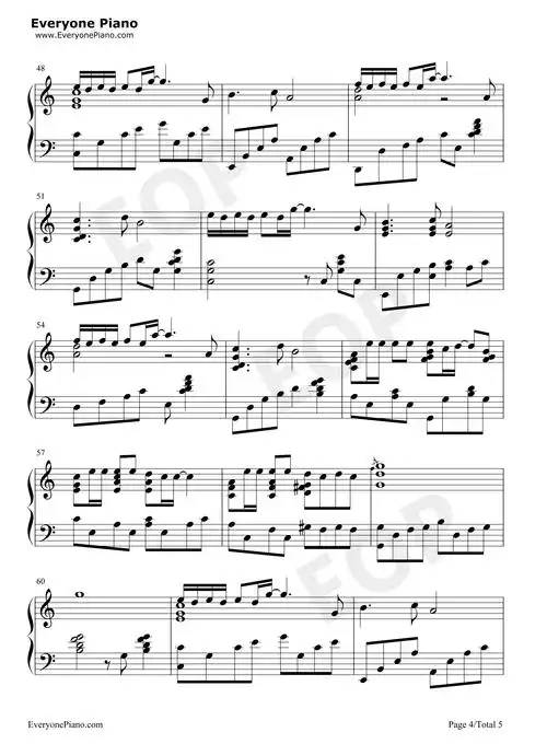 情人-beyond五线谱预览4