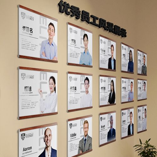 亚克力教师简介相框风采展示墙海报设计广告框磁吸相框挂墙免打孔获奖