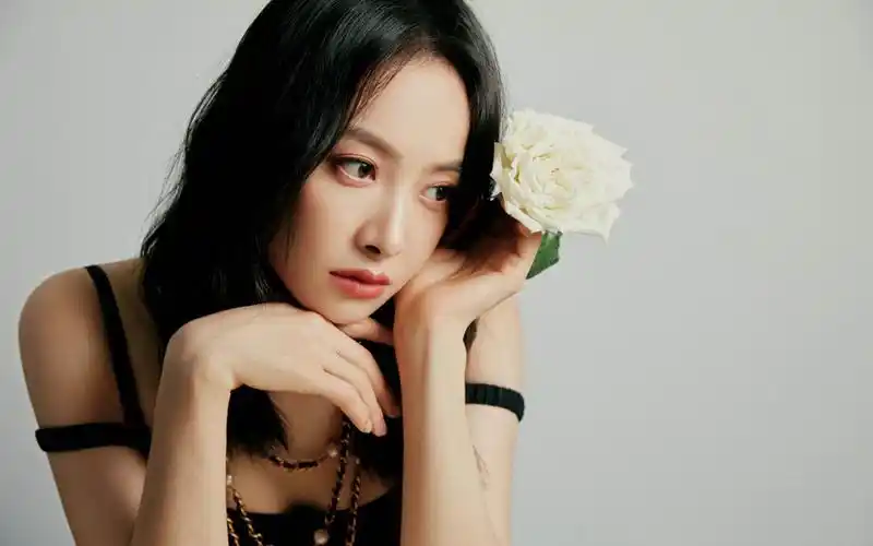 宋茜性感小黑裙写真桌面壁纸