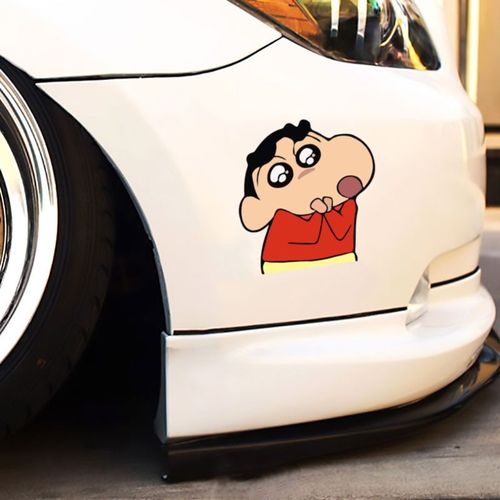 车身贴纸 网红车贴蜡笔小新害羞表情包车贴后玻璃划痕装饰车身贴